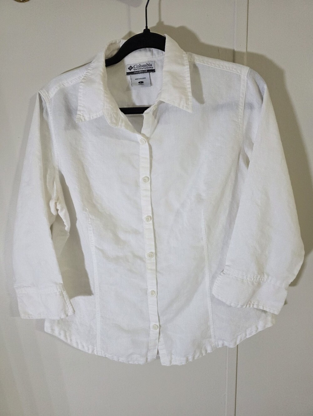 Columbia White Button-Down Kids' Shirt